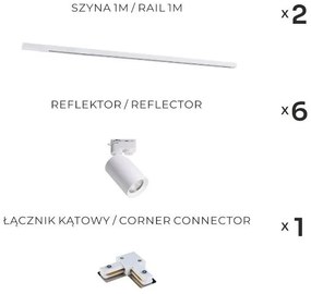 Zuma Line 3567 - TORE sínes rendszerű spotlámpa 6xGU10/35W/230V, fehér