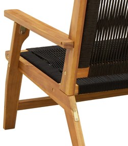Kerti pad Fekete 76x122x73 cm Tömör akácfából