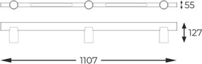 Zuma Line MANNARI S230757205 Plafonlámpa 3x5W/GU10|2x14W/LED 3000K 800lm IP20