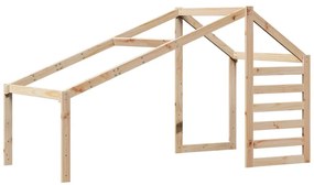 tömör fenyőfa magasított ágy tetővel 80 x 200 cm