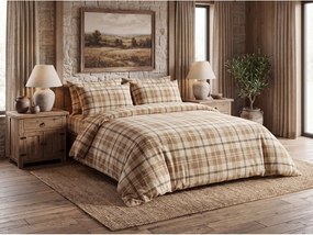 Mikroplüss ágynemű PLAID krém Ágyneműhuzat mérete: 2 db 70 x 90 cm | 200 x 220 cm