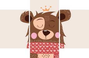 Kép - Teddy maci piros sállal (90x60 cm)