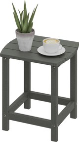 Outsunny kisasztal 48 x 37 x 46 cm, időjárásálló HDPE erkélyasztal, kültéri terasz- és kemping kiegészítő, szürke | Aosom