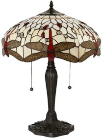 Endon 64085 - Tiffany DRAGONFLY asztali lámpa 2xE27/60W/230V Ø 41 cm