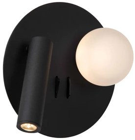 Lucide 77286/02/30 - LED Fali lámpa MATIZ 2xLED/3,5W/230V USB fekete