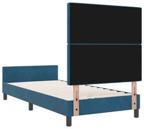 Ágykeret Sötétkék 100x200 cm Bársony