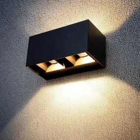Brilagi - LED kültéri fali lámpatest DOUBLE CUBE LED/12W/230V fekete IP65