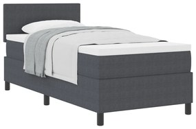 Box Spring Ágy Matracokkal Sötétszürke 90x200 cm Kordbársony