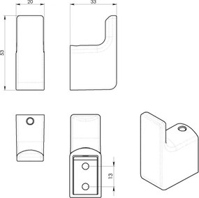 Gedy - PIRENEI 2 db-os fali kampó szett, arany