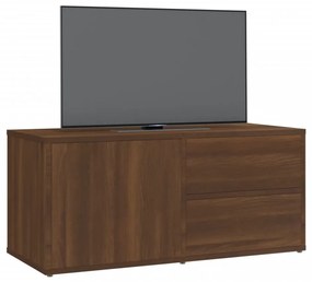 barna tölgyszínű szerelt fa TV-szekrény 80 x 34 x 36 cm
