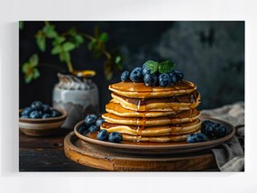 Vászonkép Canvas Kulinária Étel Palacsinta Pancake Áfonya 60x40
