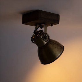 Ipari mennyezeti spotlámpa bronz fa díszítéssel 18 cm - Mangoes