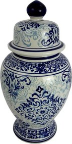 Kerámia Tartály váza Váza amfora fehér kék sötétkék hamptons