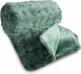 Dekoratív ágytakaró Lily 200x220 zöld/zsálya szőrme és bolyhos