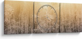 Fagyos erdő képe (órával) (90x30 cm)