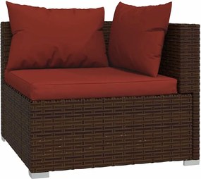 5 részes barna polyrattan kerti ülőgarnitúra párnákkal