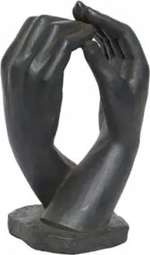 Szobor fekete kéz összecsukott fonott dekoráció