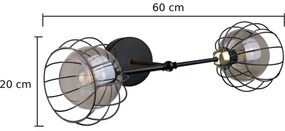 Fali lámpa SOLO BLACK 2xE27/60W/230V fekete/arany