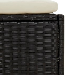 fekete polyrattan és tömör akácfa jakuzzi-keret