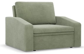 Vertico fekvőfotel, 90 cm széles, kordbársony, zöld