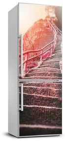 Hűtőre ragasztható matrica Lépcsők a hegyekben FridgeStick-70x190-f-77322141