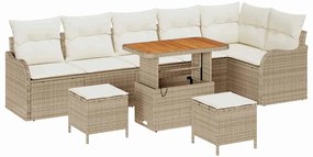 vidaXL Kerti Kanapé Szett párnával tárolóval 9 pcs Beige és krém