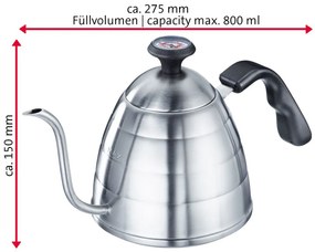 Westmark BRASILIA PLUS teáskanna hattyúnyakkal és hőmérővel, 800 ml