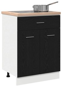 Fekete Tölgy Fiókos Szekrény - 60x46x81.5 cm Mérnöki Fából