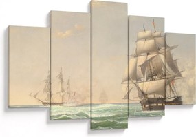 Kép - Fitz Henry Lane, The United States Frigate President Engaging the British Squadron, reprodukciók (150x105 cm)