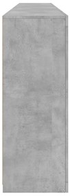 betonszürke tálalószekrény LED-világítással 162 x 37 x 100 cm
