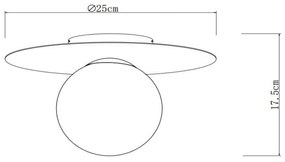 Lucide 79187/01/30 - Mennyezeti lámpa TRICIA 1xE27/15W/230V átm. 25 cm fekete