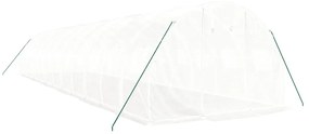 fehér acélvázas melegház 36 m² 12 x 3 x 2 m