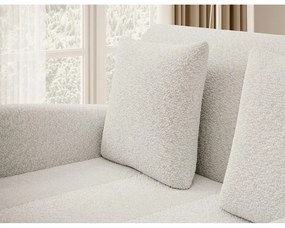 Fehér buklé kinyitható-tárolóhelyes kanapé 130 cm Ario – ELTAP