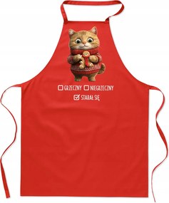 Női Konyhai Kötény férfi karácsonyi pamut nyomott mintás piros