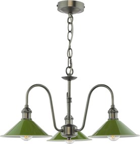 Dar Lighting loft csillár hadano antik króm zöld darhad0361-07