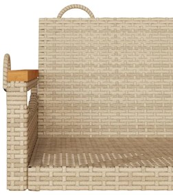 bézs polyrattan hintapad 63 x 62 x 40 cm
