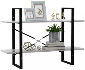 kétszintes betonszürke szerelt fa könyvszekrény 100x30x70 cm