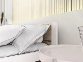 Ágy IKAROS DOUBLE 80 x 200 cm, fehér/dub sonoma Ágyrács: Léces ágyrács, Matrac: Sommera 18 cm matrac