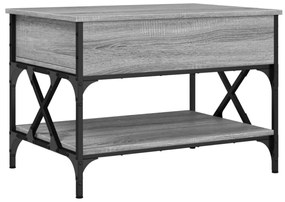 vidaXL szürke sonoma szerelt fa és fém dohányzóasztal 70 x 50 x 50 cm