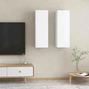 2 db fehér szerelt fa TV-szekrény 30,5 x 30 x 90 cm