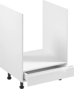 Szekrény a beépíthető készülékekre, fehér/fehér extra magasfényű, AURORA D60ZK