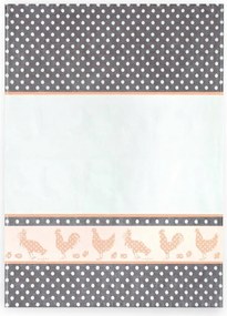 Konyhai törlőkendő egyiptomi pamut 50x70 népi mintás barna