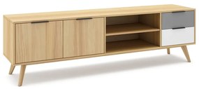 Natúr színű borovi fenyő TV-állvány 180x53 cm Elfa – Marckeric