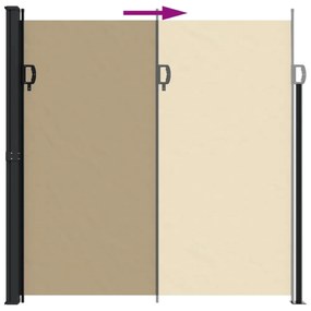 bézs behúzható oldalsó napellenző 200 x 500 cm