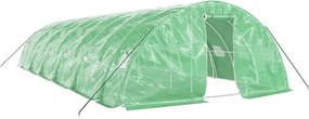 vidaXL zöld acélvázas melegház 60 m² 12 x 5 x 2,3 m