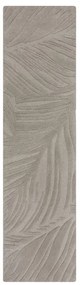 Világosszürke gyapjú futószőnyeg 60x230 cm Lino Leaf – Flair Rugs