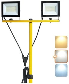 LED Reflektor állvánnyal TIGRA 2xLED/50W/230V 4000K IP54 fekete/sárga