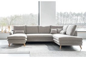 Bézs kinyitható sarokkanapé (jobb oldali-U alakú) Charming Charlie – Miuform