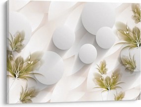Kép - 3D körök virágokkal (70x50 cm)