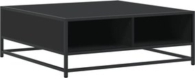 vidaXL fekete szerelt fa és fém dohányzóasztal 80 x 80 x 30 cm
